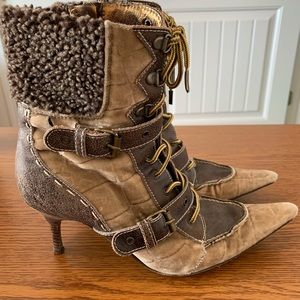 Just Cavalli Vero Cuoio Vintage Ankle Boots